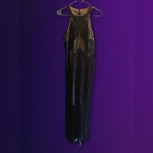 Enfocus Studio- Black Lace Dress w/ Nude Slip